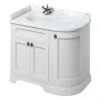 Burlington Freestanding Corner Vanity Unit - Matt White - Left Hand 1000mm with Worktop