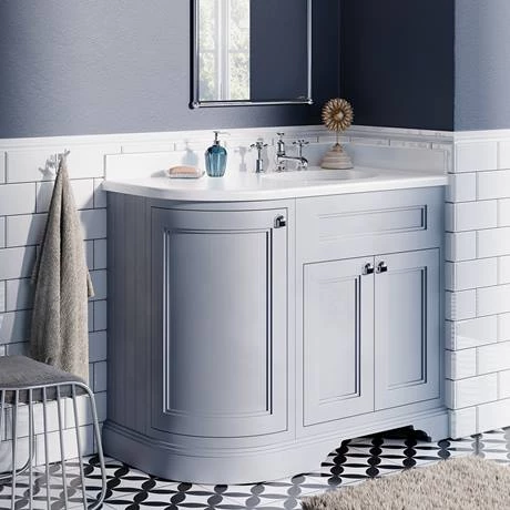 Burlington Floor Standing Corner Vanity Unit - Classic Grey - Right Hand 1000mm with Worktop 5 Burlington Floor Standing Corner Vanity Unit - Classic Grey - Right Hand 1000mm with Worktop - Image 5