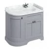 Burlington Floor Standing Corner Vanity Unit - Classic Grey - Right Hand 1000mm with Worktop