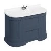 Burlington 134 2-Door/Drawer Curved Vanity Unit & Minerva White Worktop with Basin - Blue