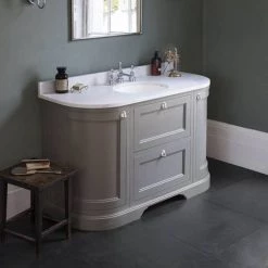 Burlington 134 2-Door/Drawer Curved Vanity Unit & Minerva Worktop with Basin - Classic Grey 7 Burlington 134 2-Door/Drawer Curved Vanity Unit & Minerva Worktop with Basin - Classic Grey -Vanity Units Sales Store FC4G BC13 D3 460