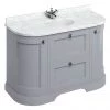 Burlington 134 2-Door/Drawer Curved Vanity Unit & Minerva Worktop with Basin - Classic Grey