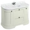 Burlington 134 2-Door/Drawer Curved Vanity Unit & Minerva Worktop with Basin - Sand