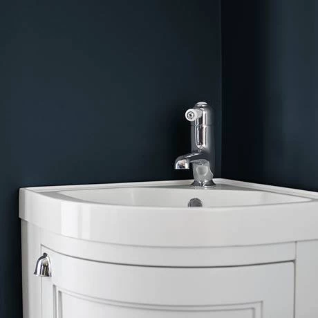 Burlington Freestanding Corner Vanity Unit - Matt White - 430mm Wide 4 Burlington Freestanding Corner Vanity Unit - Matt White - 430mm Wide - Image 4