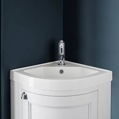 Burlington Freestanding Corner Vanity Unit - Matt White - 430mm Wide 5 Burlington Freestanding Corner Vanity Unit - Matt White - 430mm Wide - Image 5
