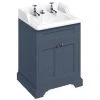 Burlington 65 2-Door Vanity Unit & Classic Invisible Overflow/Waste Basin (Blue - 2 Tap Hole)