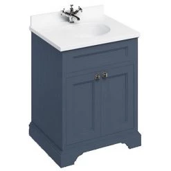 Burlington 65 2-Door Vanity Unit & Minerva White Worktop with Basin - Blue