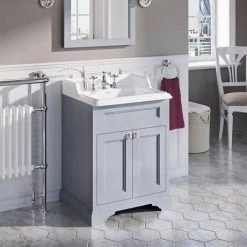 Burlington 65 2-Door Vanity Unit & Classic Basin - Classic Grey -Vanity Units Sales Store FF8G B15 3TH D1 460