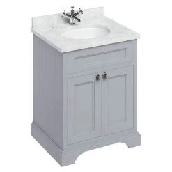 Burlington 65 2-Door Vanity Unit & Minerva Worktop with Basin - Classic Grey