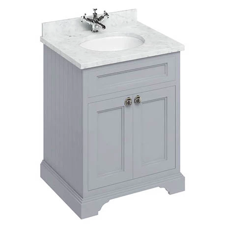 Burlington 65 2-Door Vanity Unit & Minerva Worktop with Basin - Classic Grey 1 Burlington 65 2-Door Vanity Unit & Minerva Worktop with Basin - Classic Grey