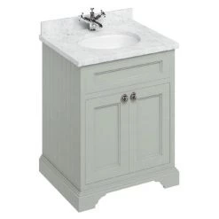 Burlington 65 2-Door Vanity Unit & Minerva Worktop with Basin - Dark Olive