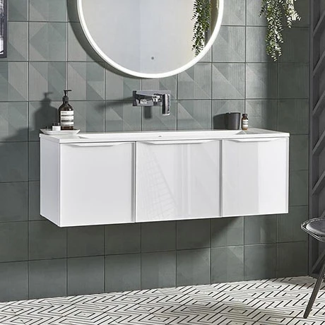 Roper Rhodes Frame 1200mm Wall Mounted Vanity Unit & Isocast Basin - Gloss White 1 Roper Rhodes Frame 1200mm Wall Mounted Vanity Unit & Isocast Basin - Gloss White