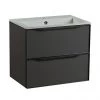 Roper Rhodes Frame 600mm Wall Mounted Vanity Unit & Isocast Basin - Gloss Dark Clay