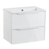 Roper Rhodes Frame 600mm Wall Mounted Vanity Unit & Isocast Basin - Gloss White
