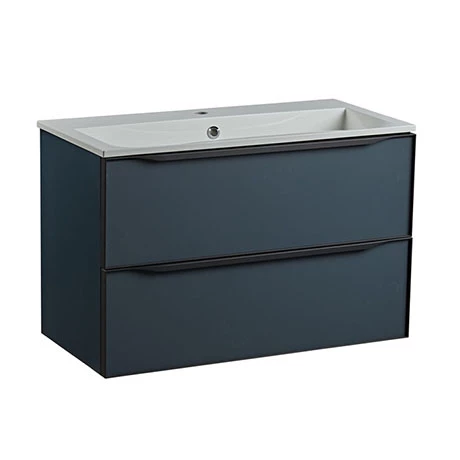 Roper Rhodes Frame 800mm Wall Mounted Vanity Unit & Isocast Basin - Derwent Blue 1 Roper Rhodes Frame 800mm Wall Mounted Vanity Unit & Isocast Basin - Derwent Blue