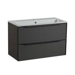 Roper Rhodes Frame 800mm Wall Mounted Vanity Unit & Isocast Basin - Gloss Dark Clay 5 Roper Rhodes Frame 800mm Wall Mounted Vanity Unit & Isocast Basin - Gloss Dark Clay -Vanity Units Sales Store FRM800CLY D1 460