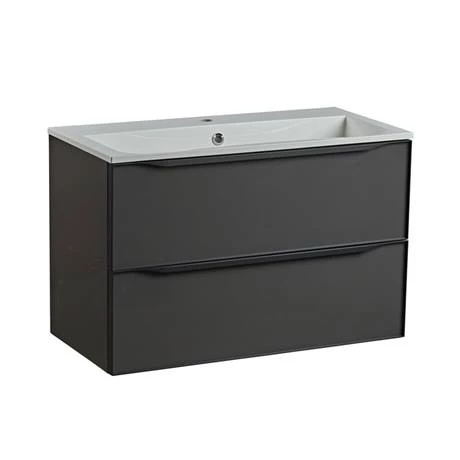 Roper Rhodes Frame 800mm Wall Mounted Vanity Unit & Isocast Basin - Gloss Dark Clay 3 Roper Rhodes Frame 800mm Wall Mounted Vanity Unit & Isocast Basin - Gloss Dark Clay - Image 3