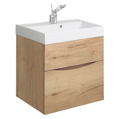 Crosswater Glide II Vanity Unit and Basin - Windsor Oak 1 Crosswater Glide II Vanity Unit and Basin - Windsor Oak