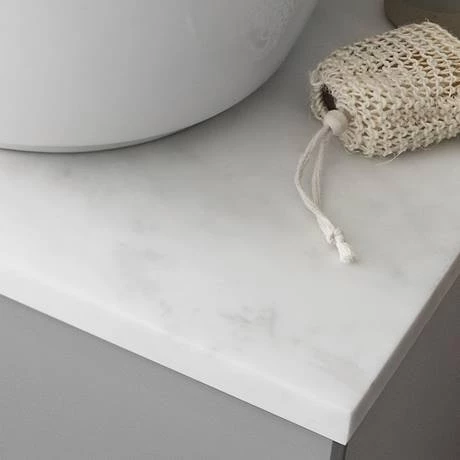 Crosswater Glide II Wall Hung Countertop Vanity Unit - American Walnut with Marble Worktop 3 Crosswater Glide II Wall Hung Countertop Vanity Unit - American Walnut with Marble Worktop - Image 3