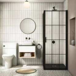 Haywood Gloss White / Natural Oak Wall Hung Countertop Vanity - 600mm w. Open Shelf + Black Worktop 7 Haywood Gloss White / Natural Oak Wall Hung Countertop Vanity - 600mm w. Open Shelf + Black Worktop -Vanity Units Sales Store HYWWH6BWT d1 460