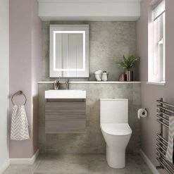 Milan Juno 500 x 360mm Grey Avola Wall Hung Vanity Unit 8 Milan Juno 500 x 360mm Grey Avola Wall Hung Vanity Unit -Vanity Units Sales Store JN5GA d5 460