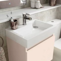 Milan Juno 500 x 360mm Blush Pink Wall Hung Vanity Unit -Vanity Units Sales Store JN5MP d3 460