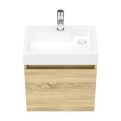 Milan Juno 500 x 360mm Natural Oak Wall Hung Vanity Unit -Vanity Units Sales Store JN5NO nw d1 460