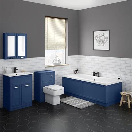 Keswick Blue 620mm Traditional Floorstanding Vanity Unit 3 Keswick Blue 620mm Traditional Floorstanding Vanity Unit - Image 3