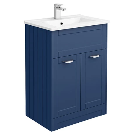 Keswick Blue 620mm Traditional Floorstanding Vanity Unit 1 Keswick Blue 620mm Traditional Floorstanding Vanity Unit