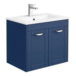 Keswick Blue 620mm Traditional Wall Hung 2 Door Vanity Unit