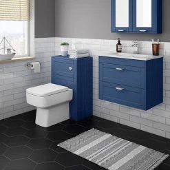 Keswick Blue 620mm Traditional Wall Hung 2 Drawer Vanity Unit -Vanity Units Sales Store KES BLU 6WH2D d2 460
