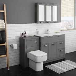 Keswick Grey 1015mm Traditional Floorstanding Vanity Unit -Vanity Units Sales Store KES GRY 100 d2 460