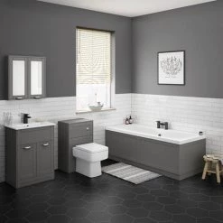 Keswick Grey 620mm Traditional Floorstanding Vanity Unit -Vanity Units Sales Store KES GRY 620 d2 460