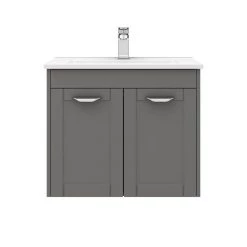 Keswick Grey 620mm Traditional Wall Hung 2 Door Vanity Unit -Vanity Units Sales Store KES GRY 6WH2C d4 460