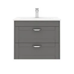 Keswick Grey 620mm Traditional Wall Hung 2 Drawer Vanity Unit -Vanity Units Sales Store KES GRY 6WH2D d4 460