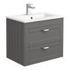 Keswick Grey 620mm Traditional Wall Hung 2 Drawer Vanity Unit