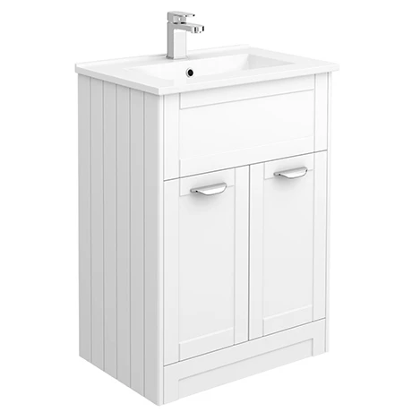 Keswick White 620mm Traditional Floorstanding Vanity Unit 1 Keswick White 620mm Traditional Floorstanding Vanity Unit