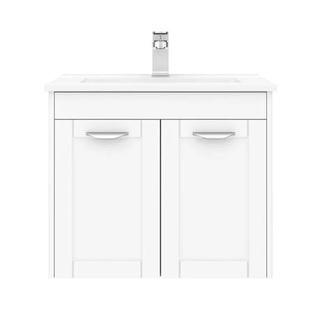 Keswick White 620mm Traditional Wall Hung 2 Door Vanity Unit 4 Keswick White 620mm Traditional Wall Hung 2 Door Vanity Unit - Image 4