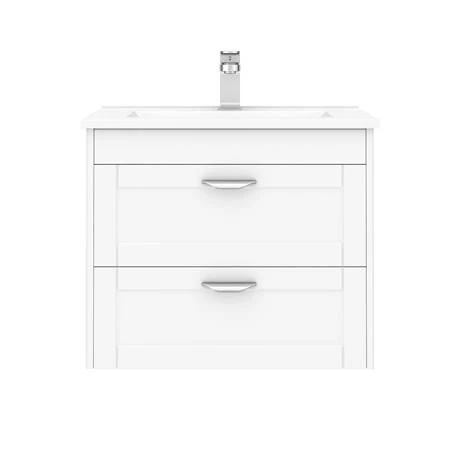 Keswick White 620mm Traditional Wall Hung 2 Drawer Vanity Unit 4 Keswick White 620mm Traditional Wall Hung 2 Drawer Vanity Unit - Image 4