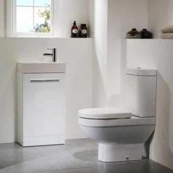 Tavistock Kobe 450mm Freestanding Unit & Basin - Gloss White -Vanity Units Sales Store KFS45W D1 460