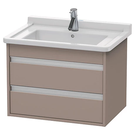 Duravit Ketho 650mm 2-Drawer Wall Mounted Vanity Unit with Starck 3 Basin - Basalt Matt 1 Duravit Ketho 650mm 2-Drawer Wall Mounted Vanity Unit with Starck 3 Basin - Basalt Matt