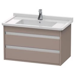 Duravit Ketho 800mm 2-Drawer Wall Mounted Vanity Unit with Starck 3 Basin - Basalt Matt