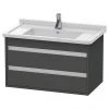 Duravit Ketho 800mm 2-Drawer Wall Mounted Vanity Unit with Starck 3 Basin - Graphite Matt