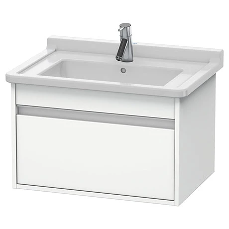 Duravit Ketho 800mm 1-Drawer Wall Mounted Vanity Unit with Starck 3 Basin - White Matt 1 Duravit Ketho 800mm 1-Drawer Wall Mounted Vanity Unit with Starck 3 Basin - White Matt