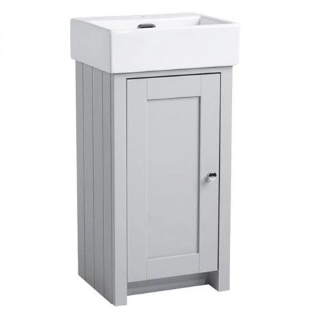 Tavistock Lansdown 400mm Cloakroom Unit with Basin - Pebble Grey 1 Tavistock Lansdown 400mm Cloakroom Unit with Basin - Pebble Grey