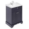 Old London 600mm 2-Door Cabinet & Basin - Twilight Blue