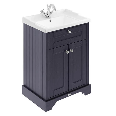 Old London 600mm 2-Door Cabinet & Basin - Twilight Blue 1 Old London 600mm 2-Door Cabinet & Basin - Twilight Blue