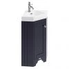 Old London Corner Vanity Unit - Twilight Blue - 595mm with Brushed Nickel Handle - LOF309