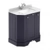 Old London Twilight Blue Art Deco 750mm Angled Cabinet with White Marble Basin Top