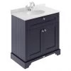 Old London 800mm Cabinet & Single Bowl Grey Marble Top - Twilight Blue